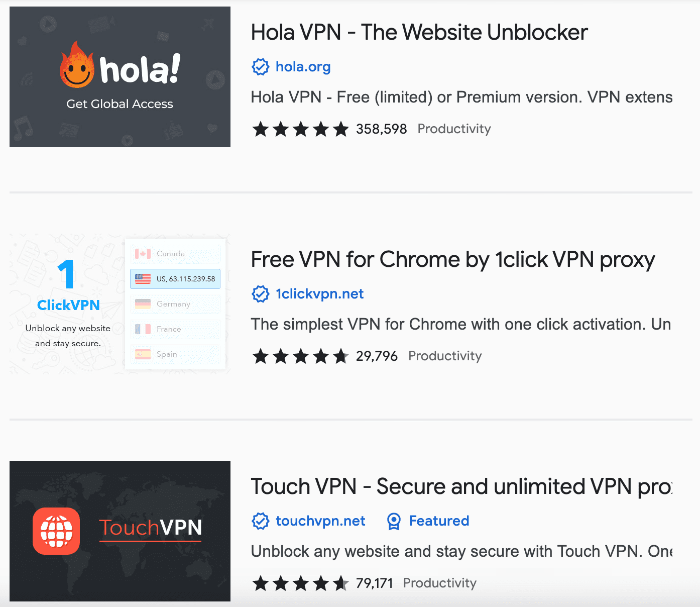 популярные VPN расширения для Хрома 