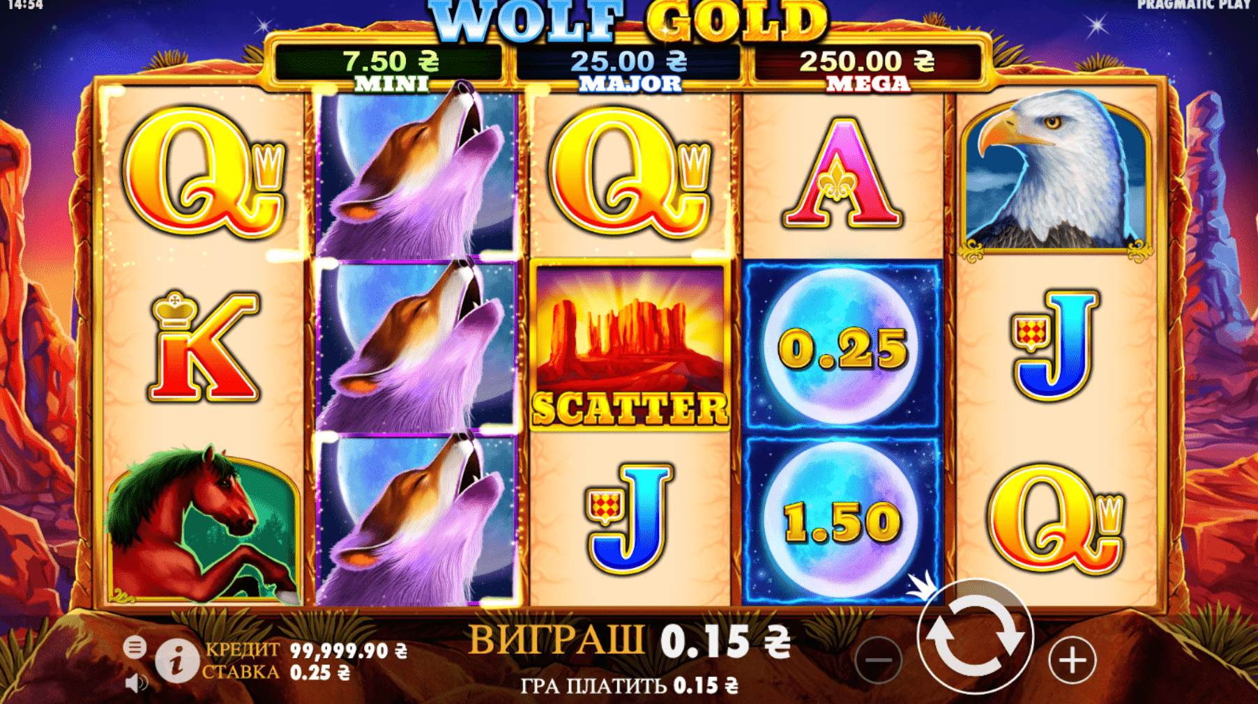 игровой автомат Wolf Gold 