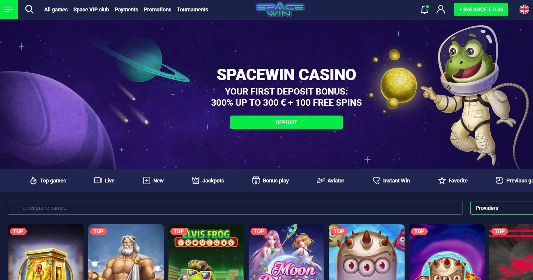 обзор сайта казино Space Win Casino 