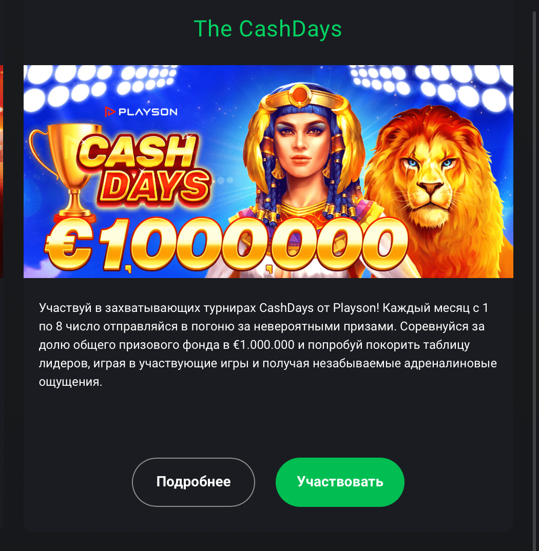 Условия The CashDays