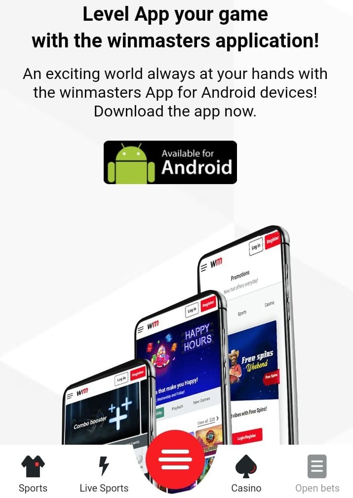 как скачать мобильное приложение на Андроид для Winmasters Casino
